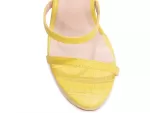 Sandalia Meia Pata Napa Croco Amarelo Ref 1204e