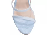 Sandalia Meia Pata Napa Croco Azul Bebe Ref 1204c