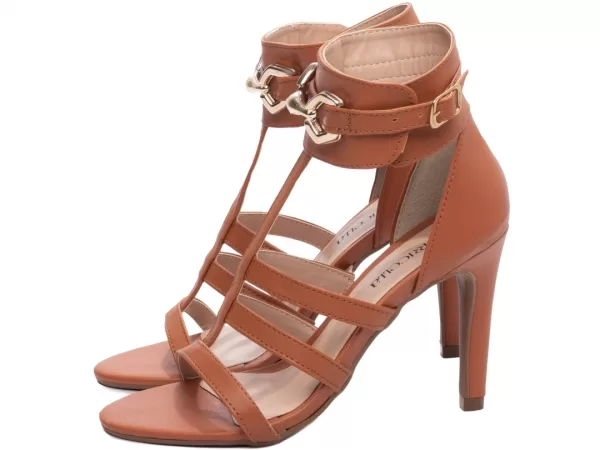 Sandalia Tornozeleira Caramelo Ref 30126b