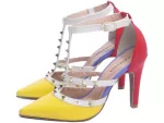 Sapato Scarpin Color Vermelho Amarelo Off White Ref 65054