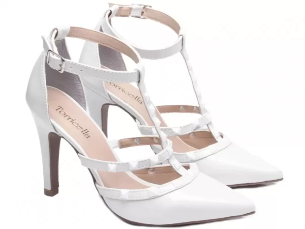 Sapato Scarpin Verniz Off White Ref 65054c