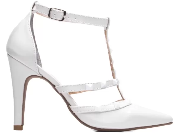 Sapato Scarpin Verniz Off White Ref 65054c