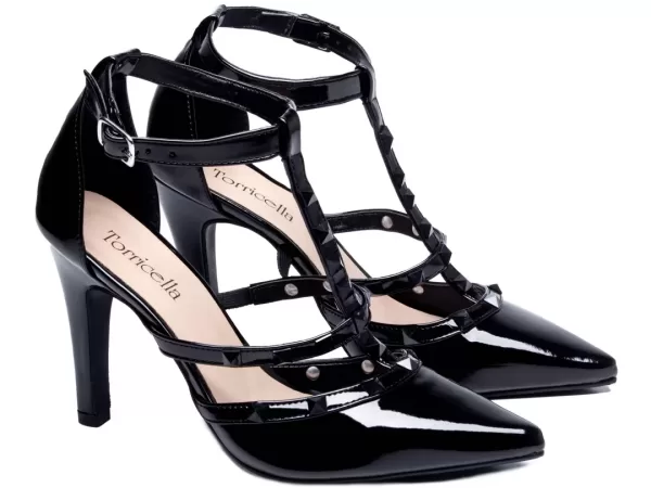 Sapato Scarpin Verniz Preto Ref 65054a