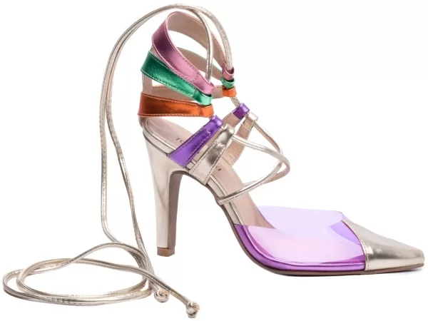 Sapato Scarpin Vinil Metalizado Color Ref 67030a