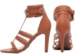 Sandalia Tornozeleira Caramelo Ref 30126b