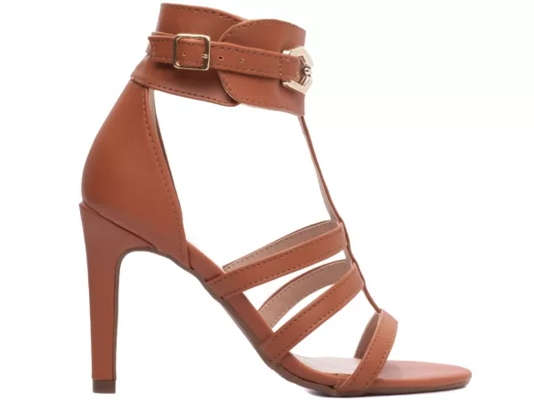 Sandalia Tornozeleira Caramelo Ref 30126b